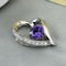 Collana violetta d'argento dei monili del diamante intarsiati a forma di cuore viola - Pagina 1