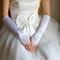 Guanti di nozze lunghi in raso elastico bianco vintage perline - Pagina 1