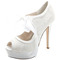 Scarpe da donna eleganti con tacco alto e plateau impermeabili con cinturino in raso, scarpe da banchetto, scarpe da sposa - Pagina 1