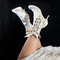 Stivali da donna alla moda stivali da donna con tacco alto in pizzo bianco stivali da donna - Pagina 4