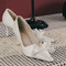 Scarpe singole a punta scarpe da damigella d'onore in pizzo bianco scarpe da sposa da sposa - Pagina 4
