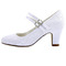 Scarpe da sposa con tacco spesso in pizzo bianco scarpe da sposa con tacco alto e punta tonda scarpe da damigella d'onore - Pagina 3