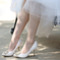 Scarpe da sposa con tacco alto a punta di perle scarpe da sposa in raso bianco - Pagina 2