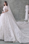Vestito da nozze Maniche corte All Aperto Raso A-line Ciondolo accentato gioiello - Pagina 1