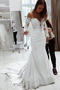Vestito da sposa Maniche lunghe Classico Vita naturale Fuori dalla spalla - Pagina 1