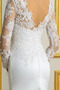 Vestito da nozze Guaina Bateau Perline Senza schienale Sovrapposizione di pizzo - Pagina 5