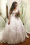 Vestito da nozze Maniche lunghe A-line Medio Pizzo Autunno Applicato - Pagina 1