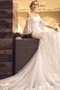 Vestito da sposa Maniche allentate Allacciare Medio Lungo Sovrapposizione di pizzo - Pagina 4