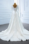 Vestito da sposa Maniche lunghe Scollo a v Perle Autunno A-line - Pagina 2
