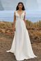 Vestito da sposa A-line Puro Back Vita naturale Profondo scollo a v - Pagina 1