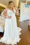 Vestito da sposa Drappeggiato Autunno Maniche illusione Spiaggia - Pagina 1