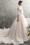 Vestito da sposa Maniche corte Perline Triangolo invertito A-line - Pagina 3