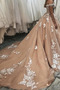 Vestito da sposa A-line Spalla di rugiada Chiesa Autunno Triangolo invertito - Pagina 4