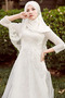 Vestito da sposa Tulle Vita naturale Perline Maniche lunghe A-line - Pagina 3