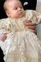Vestito di battesimo Lungo Primavera Principessa Medio Pizzo Maniche mezze - Pagina 2