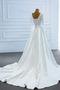 Vestito da sposa Maniche lunghe Scollo a v Perle Autunno A-line - Pagina 4