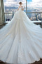 Vestito da nozze Maglietta Vita naturale Perline A-line Coda a Strascico Cattedrale - Pagina 2
