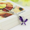 Collana d'argento insetto in diamante intarsiato viola di moda