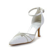 Scarpe da sposa in pizzo bianco scarpe da sposa con strass scarpe da damigella d'onore con strass a spillo da donna