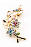 Diamante intarsiato vendita calda accessori donne accessori spilla a foglia di cristallo