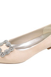 Scarpe da donna a punta piatta classiche scarpe da sposa in raso con strass