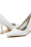 Scarpe singole a punta scarpe da damigella d'onore in pizzo bianco scarpe da sposa da sposa