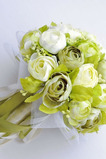 Bianco camelia verde Fiori coreani della simulazione della sposa per il matrimonio in mano