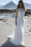 Vestito da sposa Pizzo A-line Spiaggia Senza maniche Vita naturale