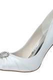 Nuove scarpe a punta di strass scarpe da sposa da donna in raso scarpe da damigella d'onore