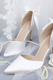 Scarpe da sposa bianche scarpe da sposa in raso tacchi alti modelli autunnali e invernali