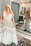 Vestito da sposa Tulle Senza maniche Pavimento Elegante Sala Drappeggiato