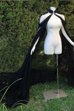 Cappotto da sposa da cerimonia nuziale in mantello mantello in chiffon nero