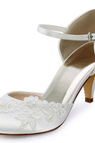 Scarpe da sposa ricamate in pizzo scarpe da festa con tacco in vetro di vino