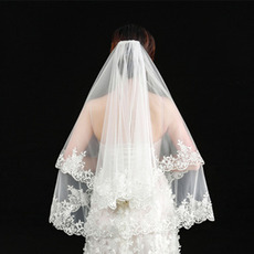 Velo da sposa elegante velo corto vero velo fotografico uno strato di velo da sposa bianco avorio