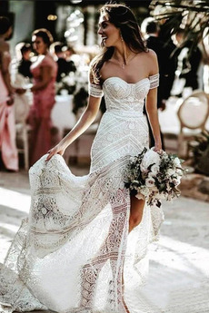 Vestito da sposa Sirena Chiusura lampo Fronte anteriore Pizzo