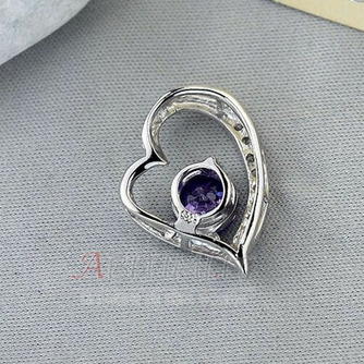 Collana violetta d'argento dei monili del diamante intarsiati a forma di cuore viola - Pagina 2