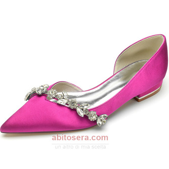 Scarpe da donna a punta piatta classiche scarpe da sposa in raso con strass - Pagina 10