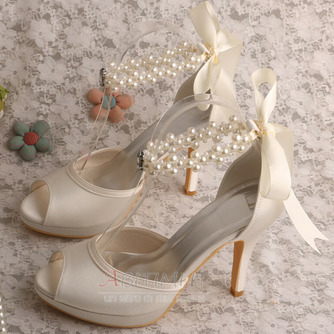 Scarpe da sposa stiletto da sposa sandali aperti da sposa scarpe da damigella d'onore di grandi dimensioni - Pagina 2