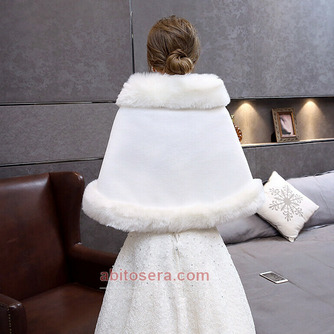 Mantello da sposa di grandi dimensioni scialle caldo da sposa in pelliccia sintetica - Pagina 2