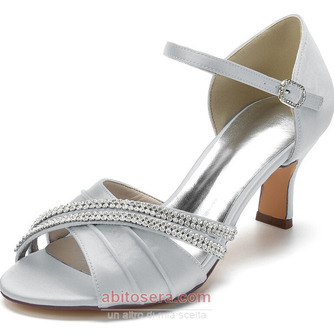 Scarpe da sposa con farfalla in raso, scarpe da damigella d'onore verdi con tacco a spillo con tacco a spillo - Pagina 3