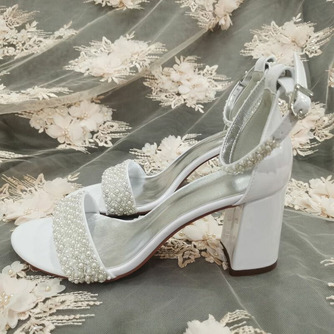 Sandali da donna con tacco alto sandali da sposa con perle sandali da banchetto - Pagina 7