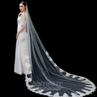 Velo da sposa bianco avorio puro velo da sposa di fascia alta in pizzo applique lungo 3 metri accessori da sposa velo - Pagina 2