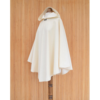 Mantello in lana cashmere avorio, mantello da sposa bianco, mantello da sposa bianco con cappuccio - Pagina 2