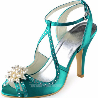 Scarpe da sposa a spillo sandali con strass scarpe da sposa scarpe da sposa in seta principessa - Pagina 1