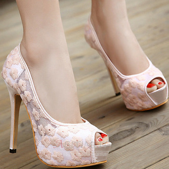 Scarpe da sposa in pizzo sandali con tacco alto bianchi scarpe da banchetto scarpe da sposa - Pagina 8