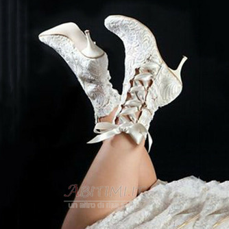 Stivali da donna alla moda stivali da donna con tacco alto in pizzo bianco stivali da donna - Pagina 4
