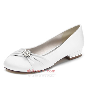 Scarpe da sposa piatte in raso plissettate per banchetto - Pagina 1