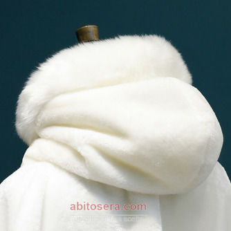 Mantello lungo con cappuccio invernale caldo scialle di peluche mantello spesso bianco - Pagina 4