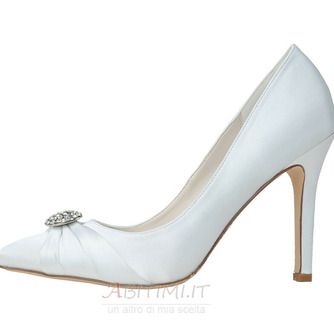 Nuove scarpe a punta di strass scarpe da sposa da donna in raso scarpe da damigella d'onore - Pagina 3