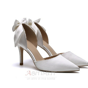 Scarpe da sposa bianche scarpe da sposa in raso tacchi alti modelli autunnali e invernali - Pagina 5
